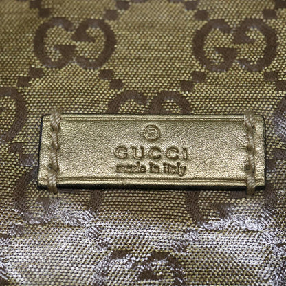 GUCCI GG Crystal Sherry Line Tote Bag Gold Tone Brown gray 131228  tb959