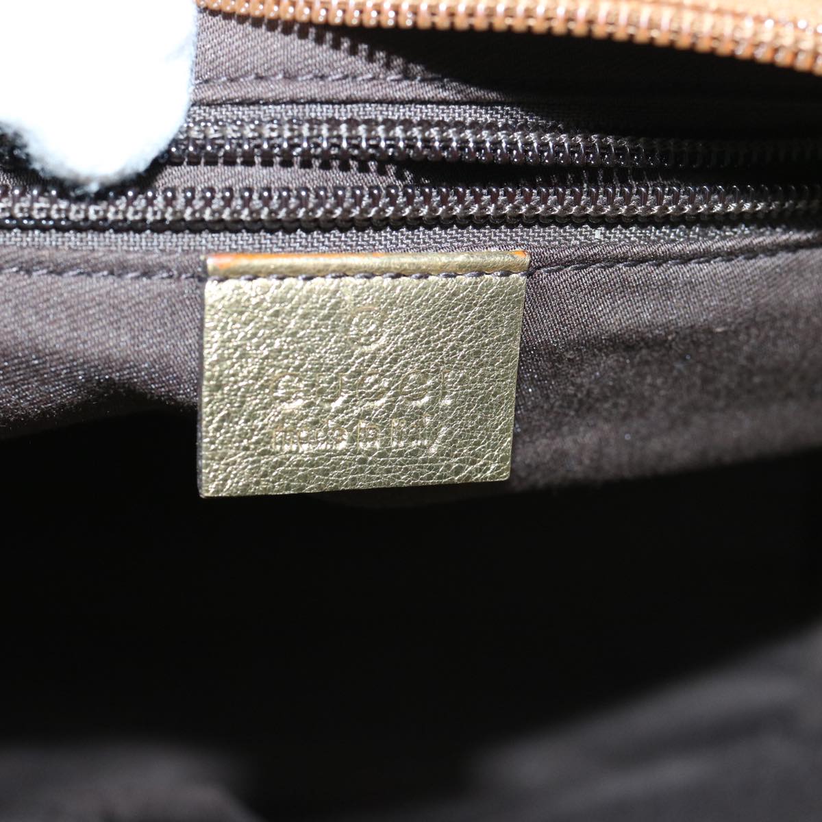 GUCCI GG Crystal Sherry Line Tote Bag Gold Tone Brown gray 131228  tb959