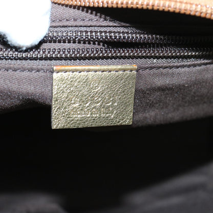 GUCCI GG Crystal Sherry Line Tote Bag Gold Tone Brown gray 131228  tb959