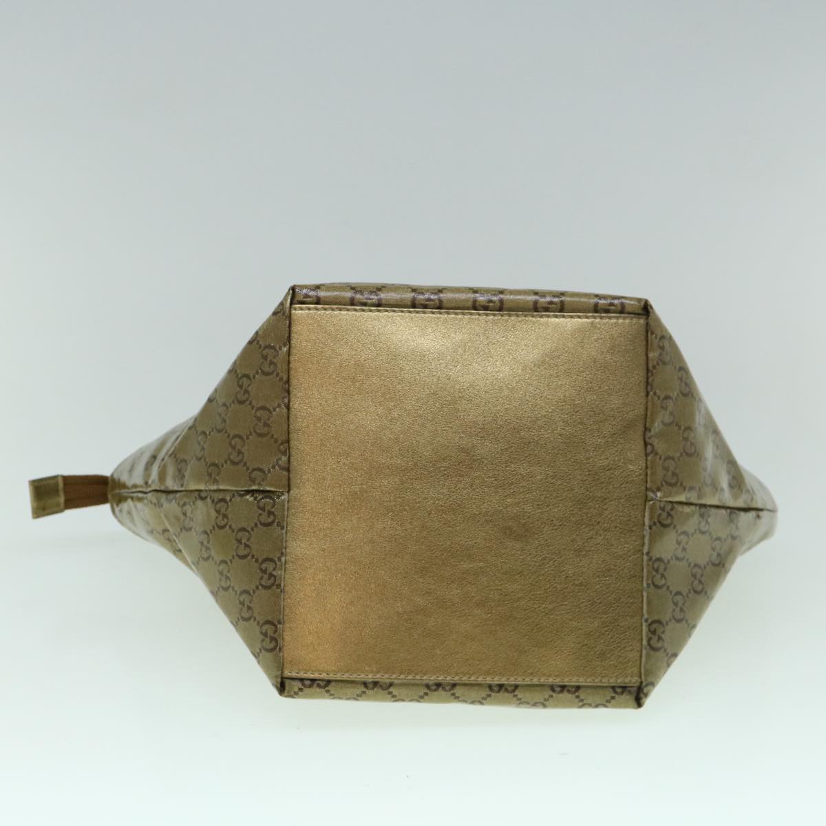 GUCCI GG Crystal Sherry Line Tote Bag Gold Tone Brown gray 131228  tb959