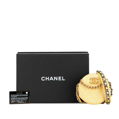 Chanel 19 Tweed Leather Round Chain Shoulder Bag