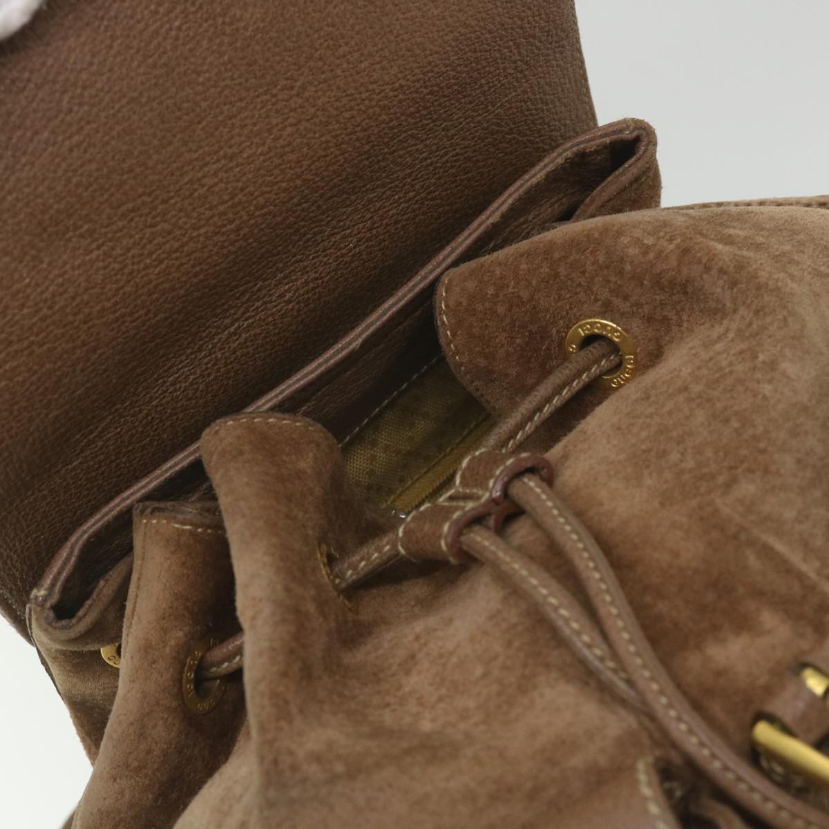 GUCCI Bamboo Backpack Suede Brown 003 1817 0016  th4222