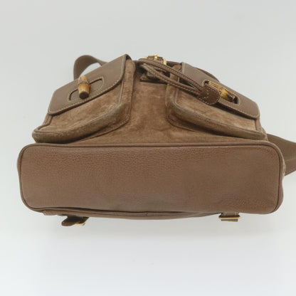 GUCCI Bamboo Backpack Suede Brown 003 1817 0016  th4222