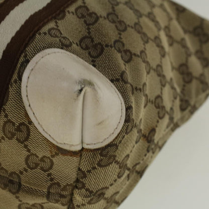 GUCCI GG Canvas Sherry Line Bamboo Tote Bag Canvas Beige 137396  th4311