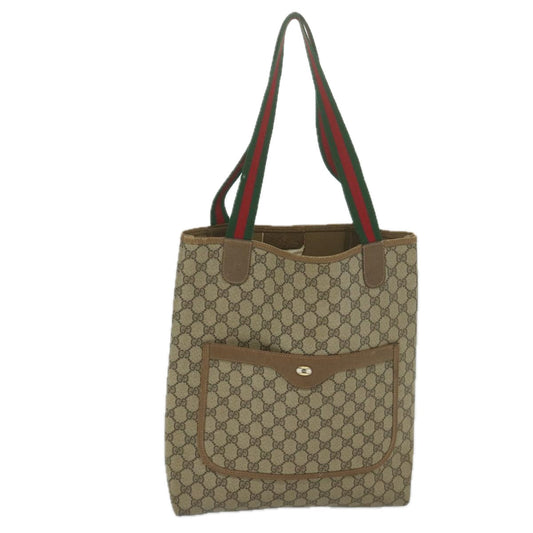 GUCCI GG Supreme Web Sherry Line Tote Bag Beige Red Green 39 02 003  th4362