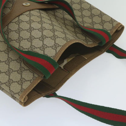 GUCCI GG Supreme Web Sherry Line Tote Bag Beige Red Green 39 02 003  th4362