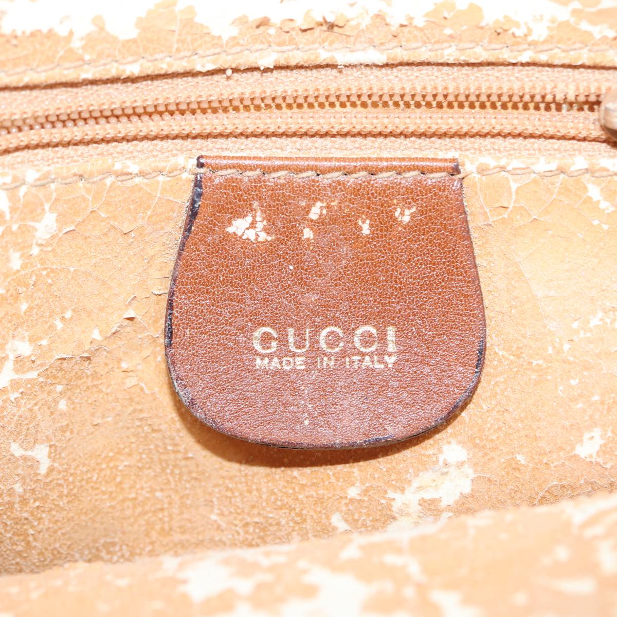 GUCCI Bamboo Hand Bag Leather 2way Brown Gold 007 1014 0231  th5242