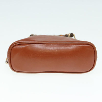 GUCCI Bamboo Hand Bag Leather 2way Brown Gold 007 1014 0231  th5242