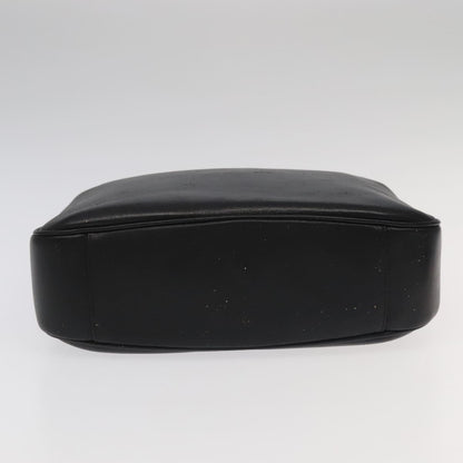 GUCCI Bamboo Hand Bag Leather 2way Black Gold 001 1638  th5433