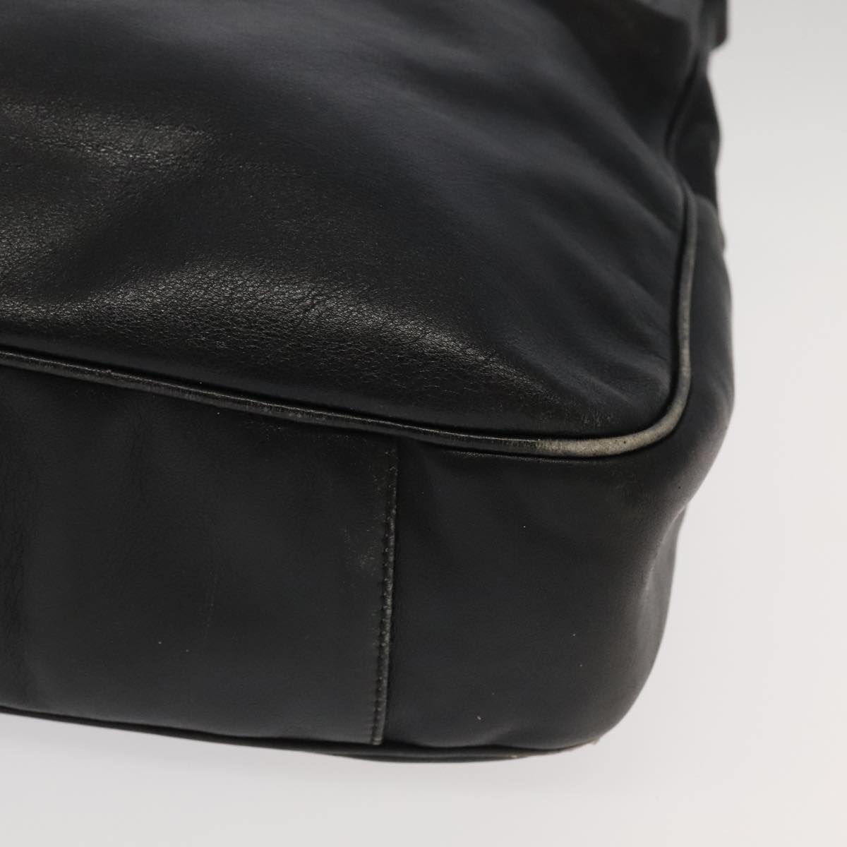 GUCCI Bamboo Shoulder Bag Leather 2way Black Gold 001.123.1577  th5460