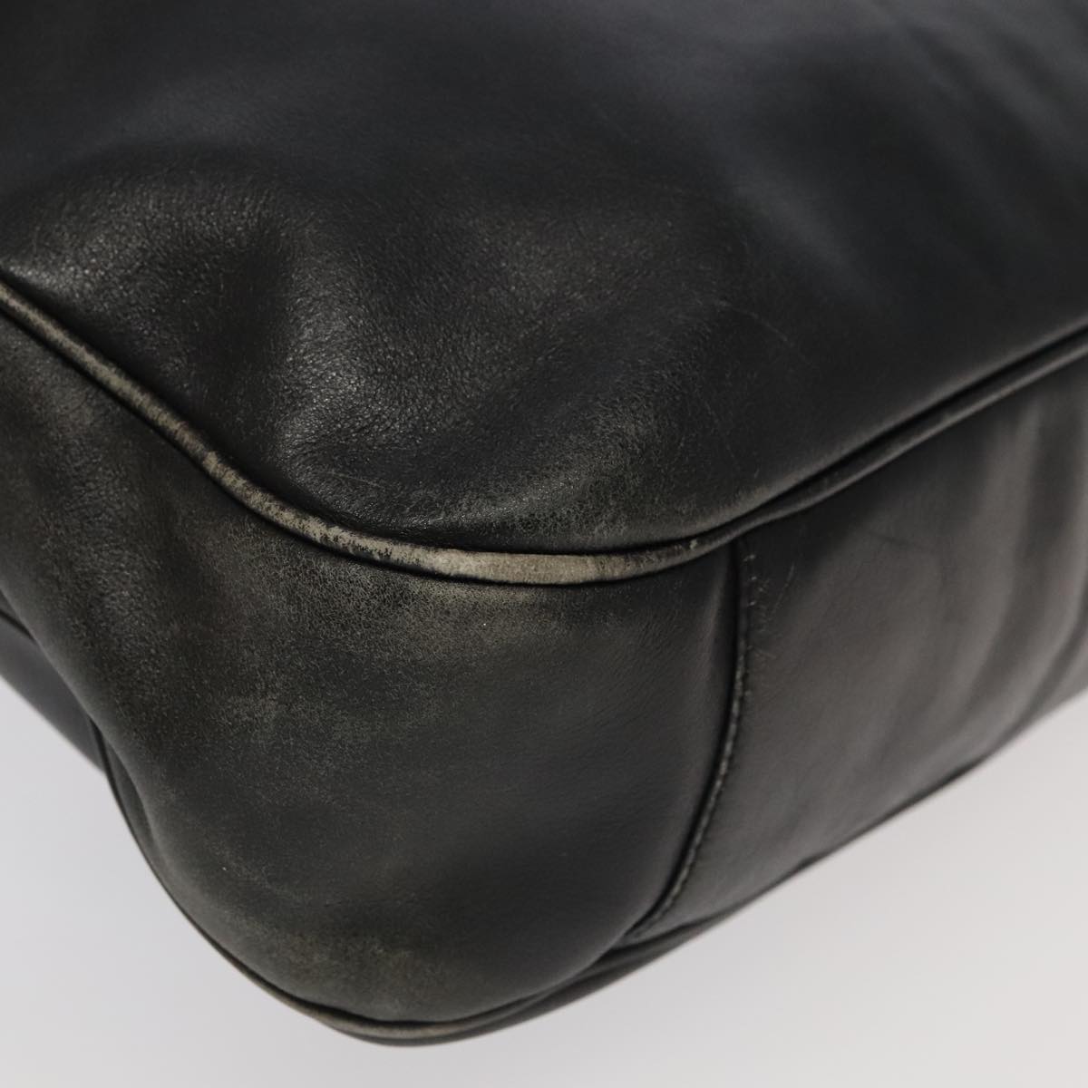 GUCCI Bamboo Shoulder Bag Leather 2way Black Gold 001.123.1577  th5460