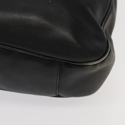 GUCCI Bamboo Shoulder Bag Leather 2way Black Gold 001.123.1577  th5460