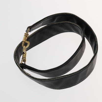 GUCCI Bamboo Shoulder Bag Leather 2way Black Gold 001.123.1577  th5460