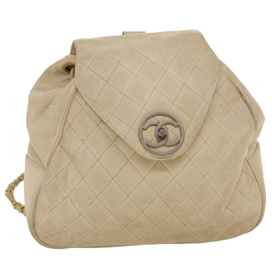 CHANEL Caviar Skin Matelasse Backpack White CC am1922gA