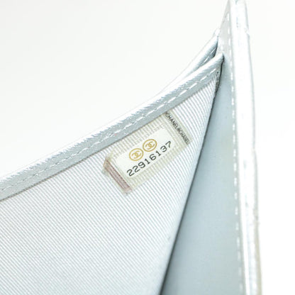 CHANEL Matelasse Bifold Wallet Silver CC cr620