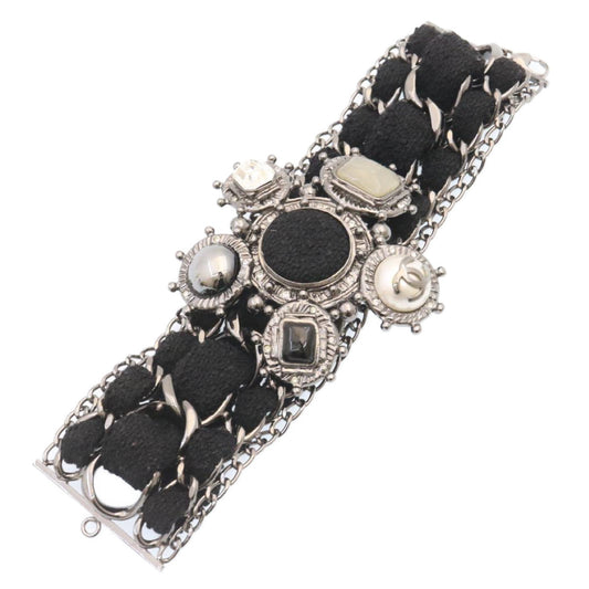 CHANEL Bangle Bracelet Metal Black CC am1441sSA