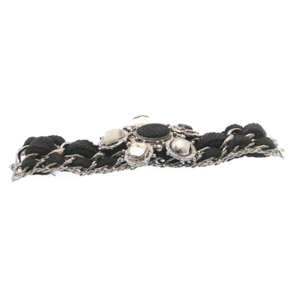 CHANEL Bangle Bracelet Metal Black CC am1441sSA