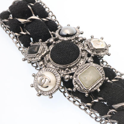 CHANEL Bangle Bracelet Metal Black CC am1441sSA