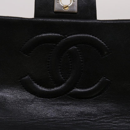 CHANEL Matelasse Chain Flap Shoulder Bag Lamb Skin Black Gold CC 24557A