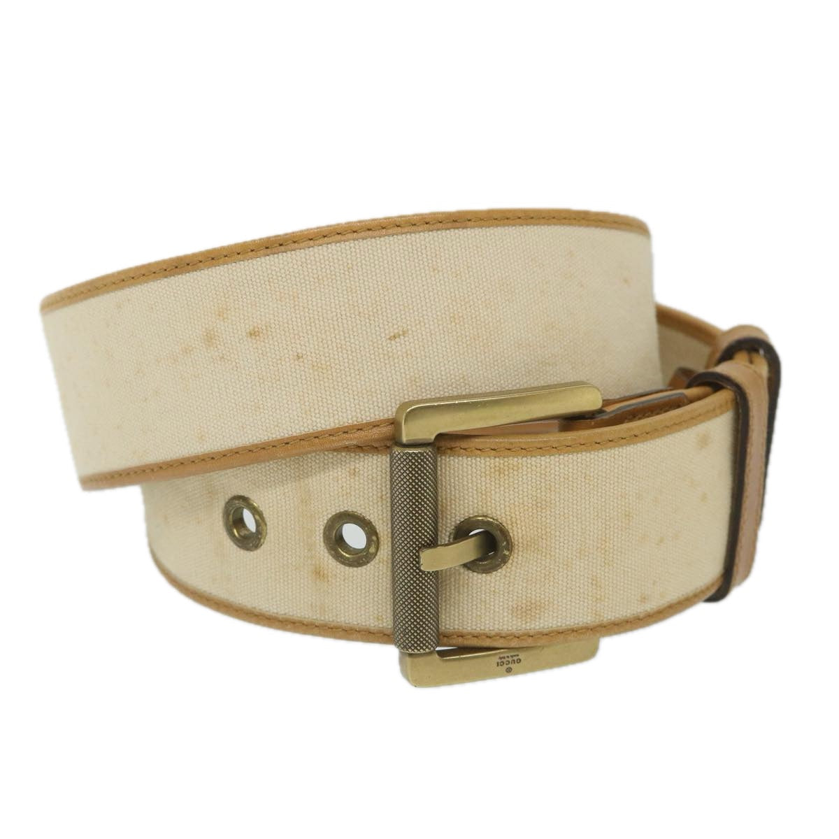 GUCCI Belt Canvas 30.3""-32.3"" Beige Brown 109327 1278