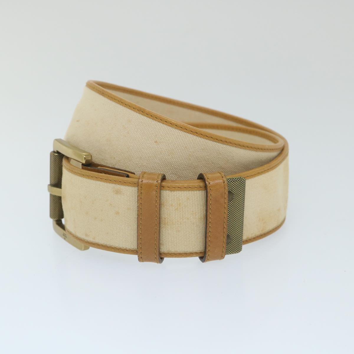 GUCCI Belt Canvas 30.3""-32.3"" Beige Brown 109327 1278