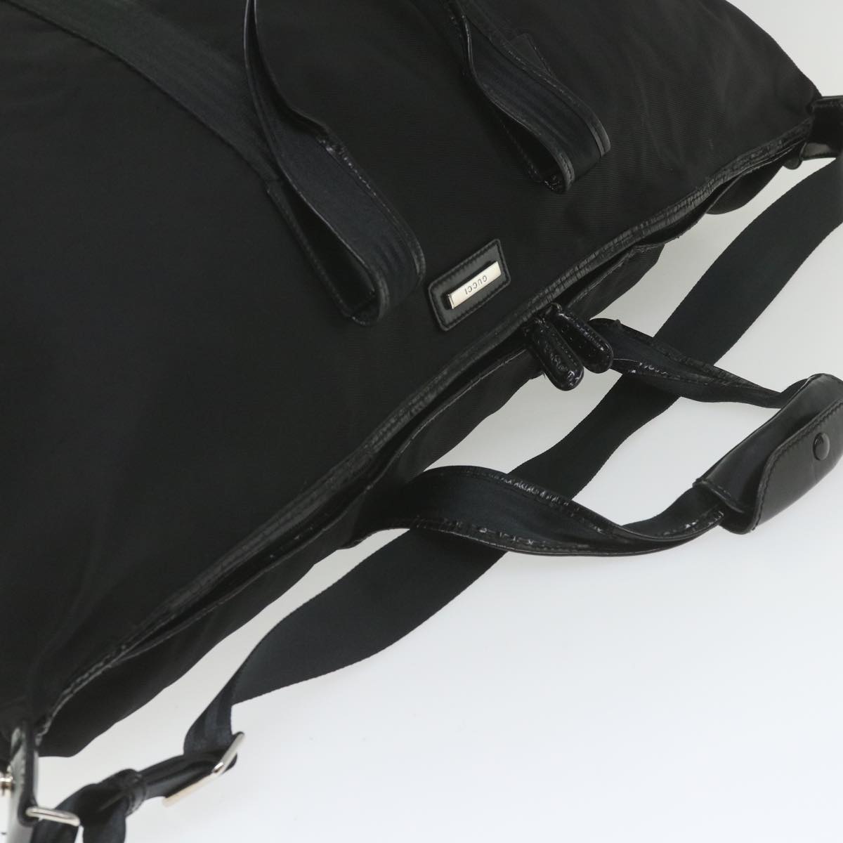 GUCCI Boston Bag Canvas 2way Black 1360