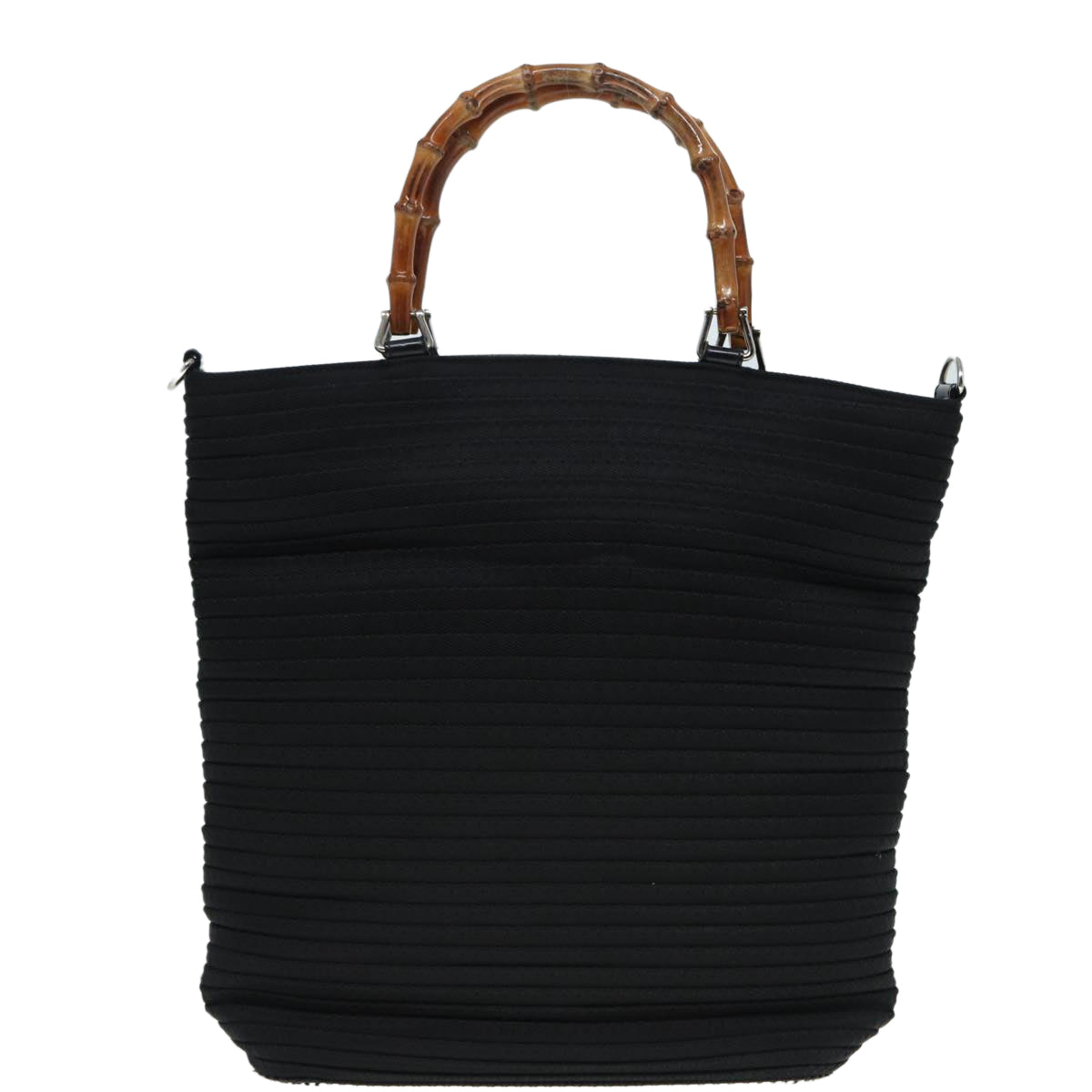 GUCCI Bamboo Shoulder Bag Nylon 2way Black 002 1998 0441 2050