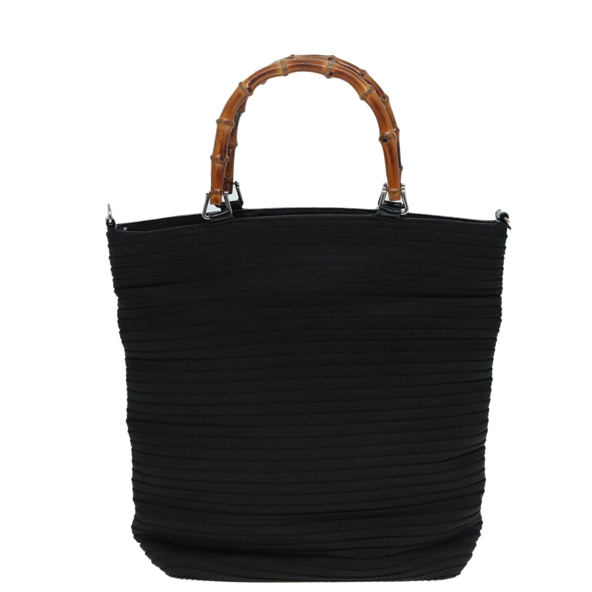 GUCCI Bamboo Shoulder Bag Nylon 2way Black 002 1998 0441 2050
