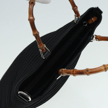 GUCCI Bamboo Shoulder Bag Nylon 2way Black 002 1998 0441 2050