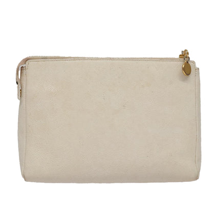 CHANEL Pouch Caviar Skin White Gold CC ti2536