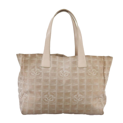 CHANEL New Travel line Tote Bag Nylon Beige CC ti2609