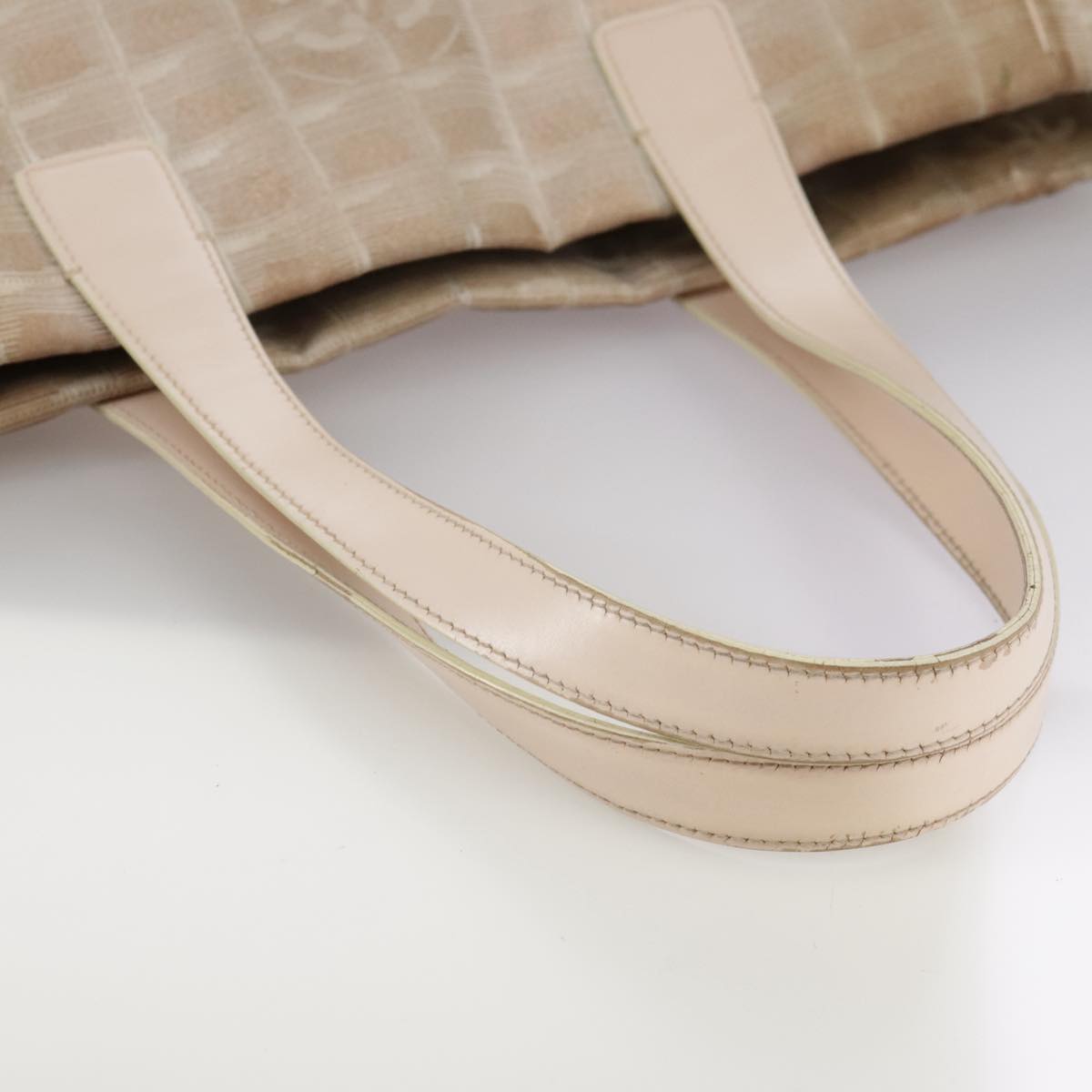 CHANEL New Travel line Tote Bag Nylon Beige CC ti2609