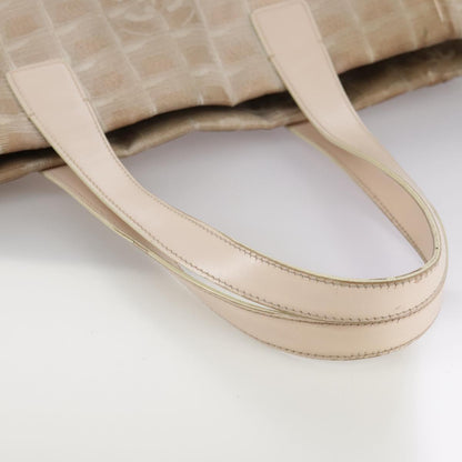 CHANEL New Travel line Tote Bag Nylon Beige CC ti2609