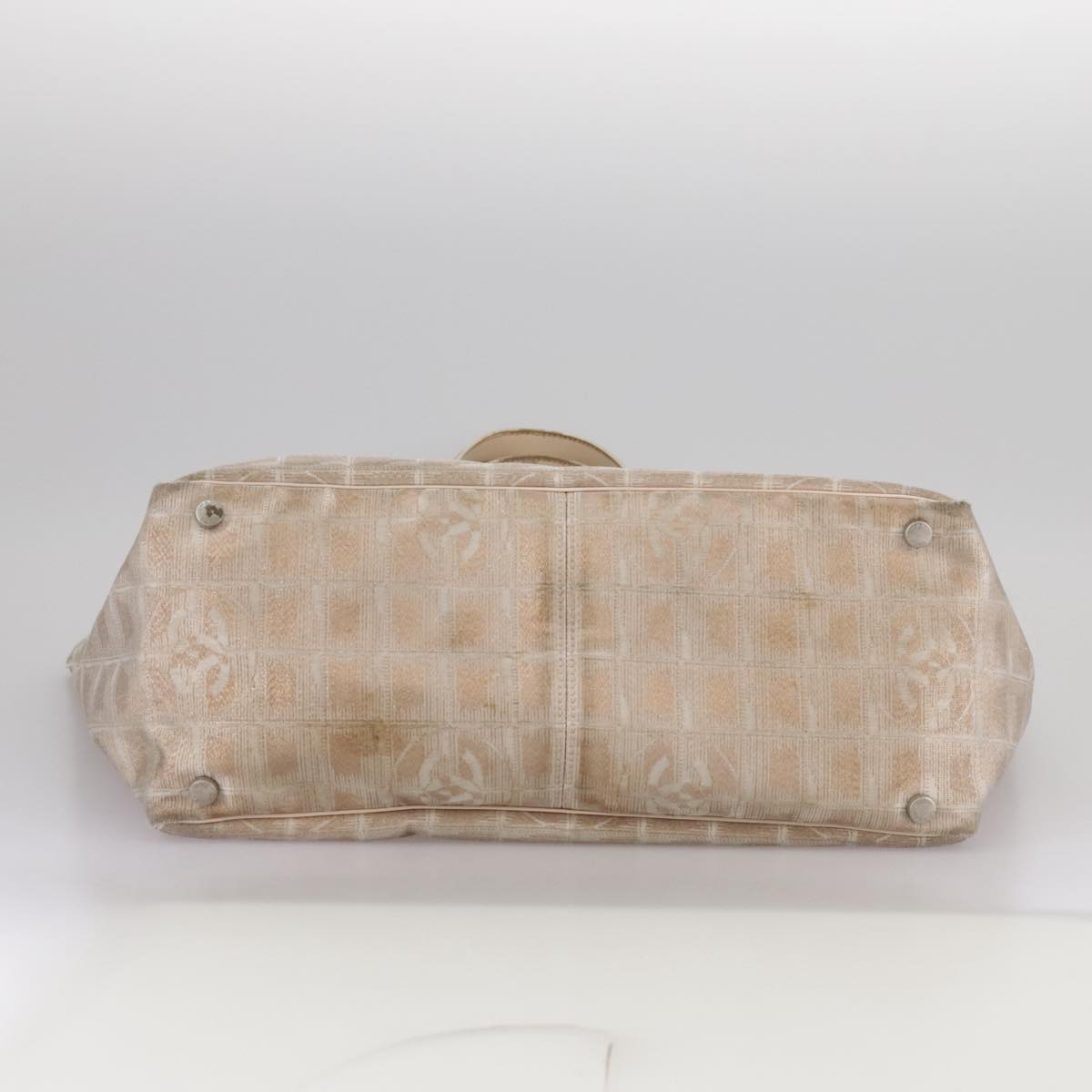 CHANEL New Travel line Tote Bag Nylon Beige CC ti2609