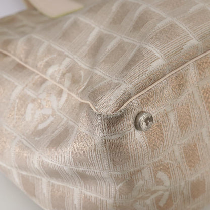 CHANEL New Travel line Tote Bag Nylon Beige CC ti2609