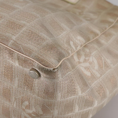 CHANEL New Travel line Tote Bag Nylon Beige CC ti2609