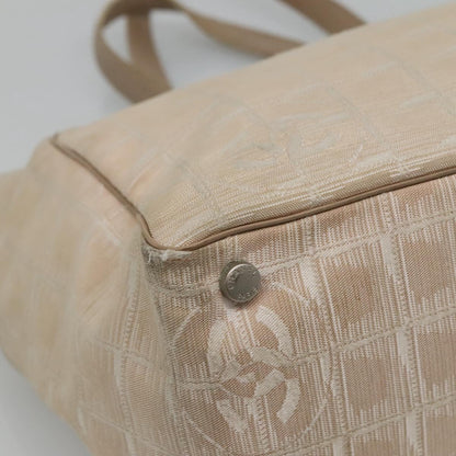 CHANEL New Travel line Tote Bag Nylon Beige CC ti2630