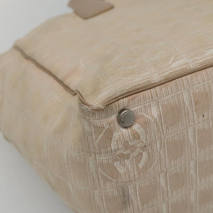 CHANEL New Travel line Tote Bag Nylon Beige CC ti2630