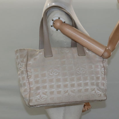CHANEL New Travel line Tote Bag Nylon Beige CC ti2630