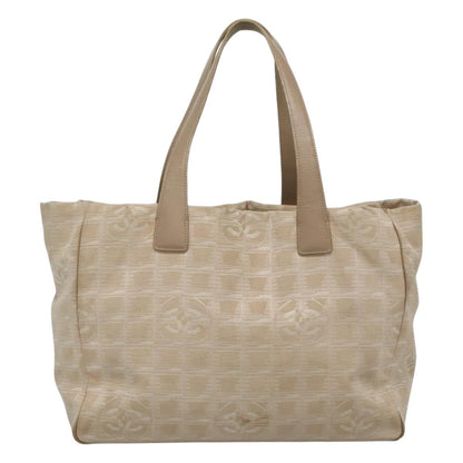 CHANEL New Travel line Tote Bag Nylon Beige CC ti2630