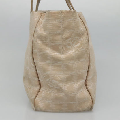 CHANEL New Travel line Tote Bag Nylon Beige CC ti2630