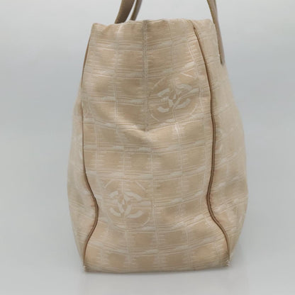 CHANEL New Travel line Tote Bag Nylon Beige CC ti2630