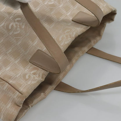 CHANEL New Travel line Tote Bag Nylon Beige CC ti2630
