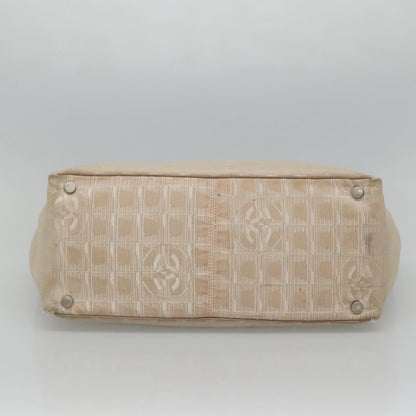 CHANEL New Travel line Tote Bag Nylon Beige CC ti2630