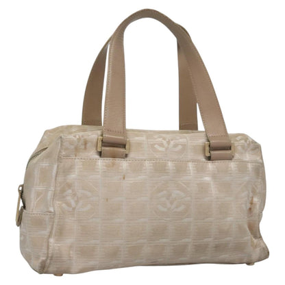CHANEL New Travel line Hand Bag Nylon Beige CC ti2693