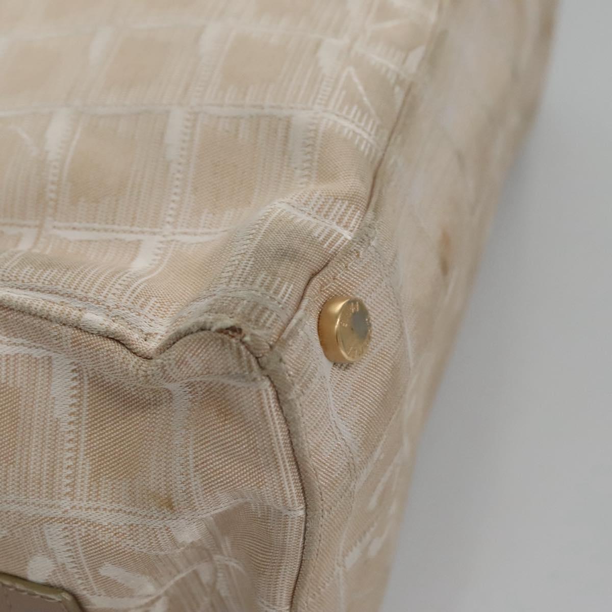 CHANEL New Travel line Hand Bag Nylon Beige CC ti2693