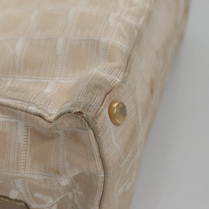CHANEL New Travel line Hand Bag Nylon Beige CC ti2693
