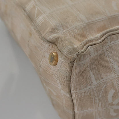 CHANEL New Travel line Hand Bag Nylon Beige CC ti2693