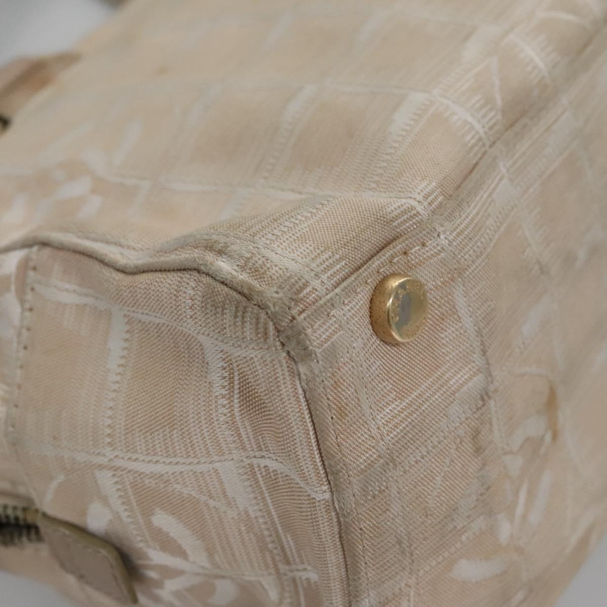 CHANEL New Travel line Hand Bag Nylon Beige CC ti2693