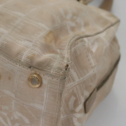 CHANEL New Travel line Hand Bag Nylon Beige CC ti2693